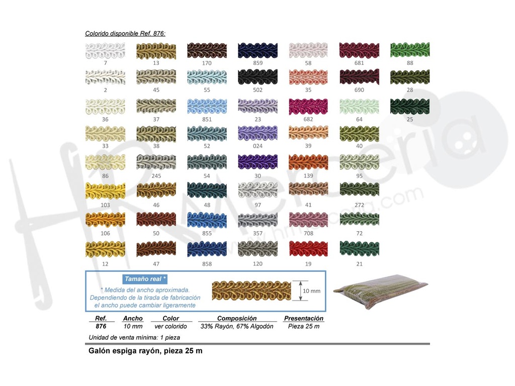 Galon 876 espiga rayon