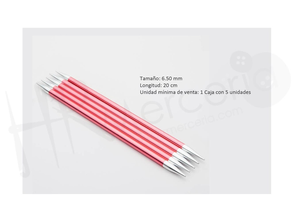 Aguja punta doble 20 cm 6.50 mm Zing - Knitpro