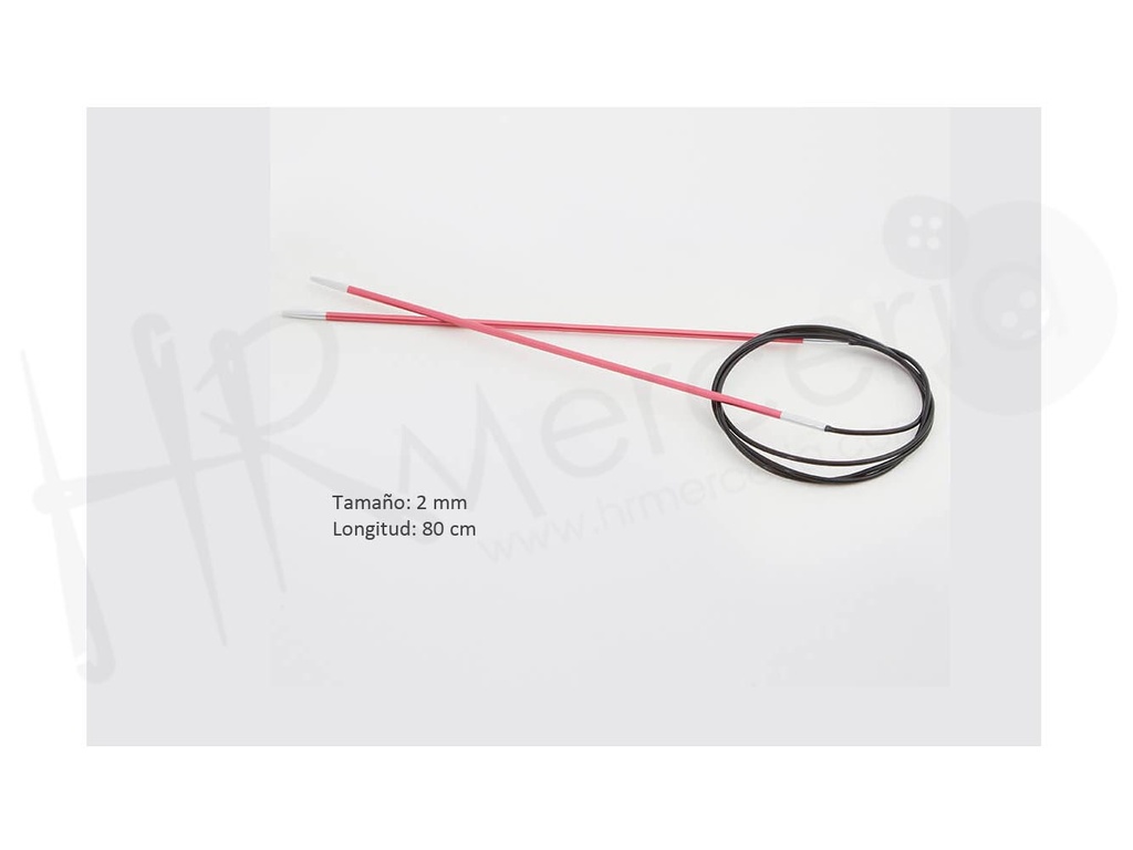 Aguja circular fija 80 cm 2.00 mm Zing- Knitpro