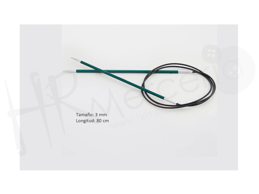 Aguja circular fija 80 cm 3.00 mm Zing- Knitpro