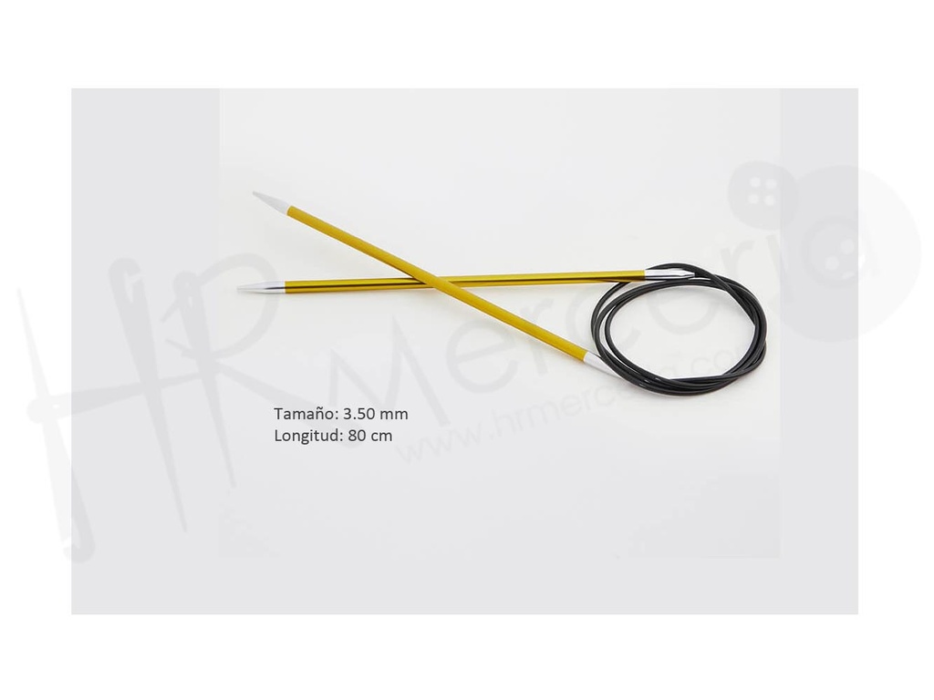Aguja circular fija 80 cm 3.50 mm Zing- Knitpro