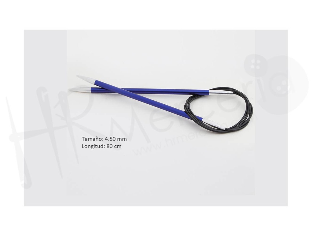 Aguja circular fija 80 cm 4.50 mm Zing- Knitpro