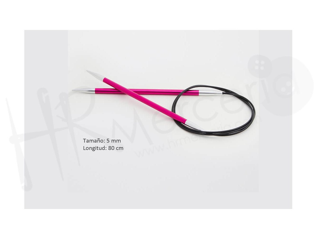 Aguja circular fija 80 cm 5.00 mm Zing- Knitpro