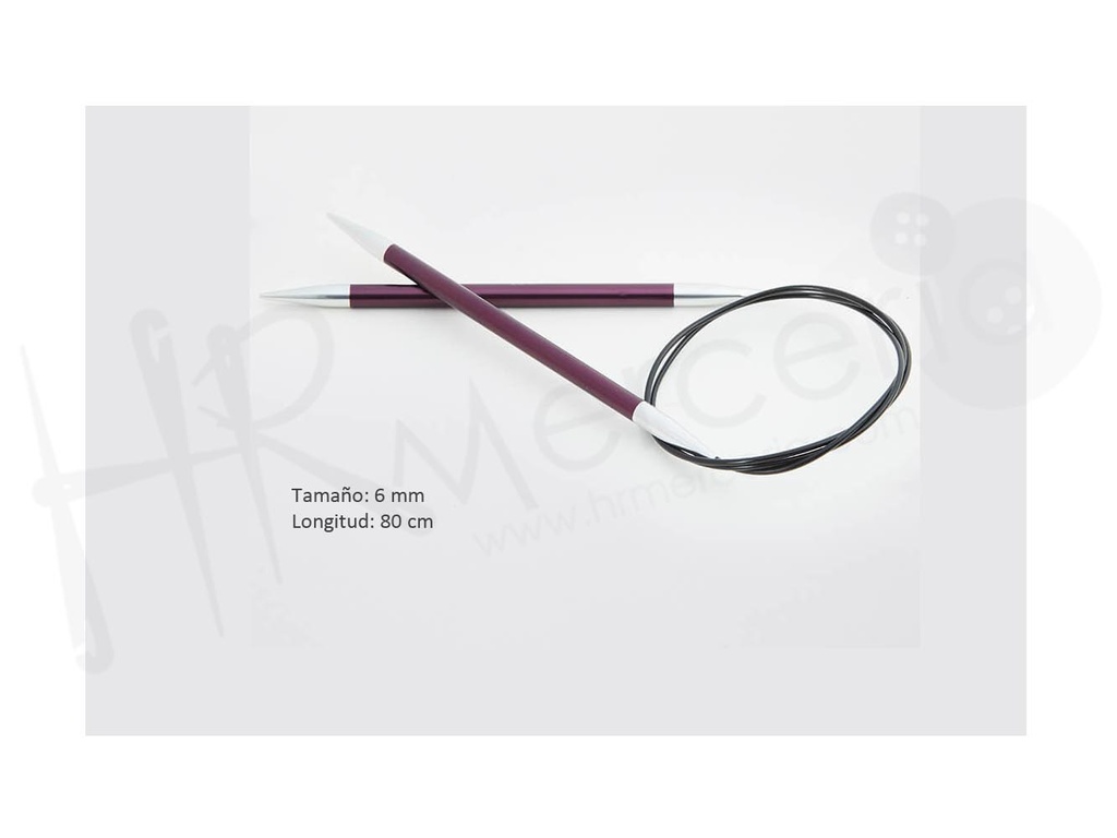 Aguja circular fija 80 cm 6.00 mm Zing- Knitpro