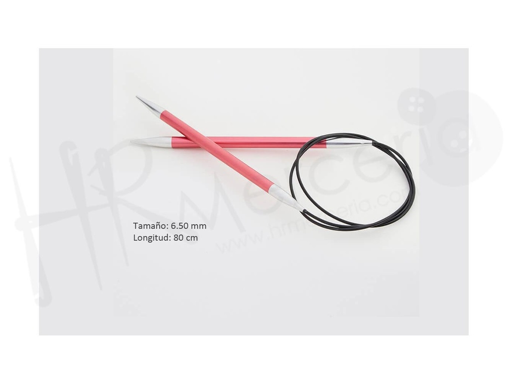 Aguja circular fija 80 cm 6.50 mm Zing- Knitpro