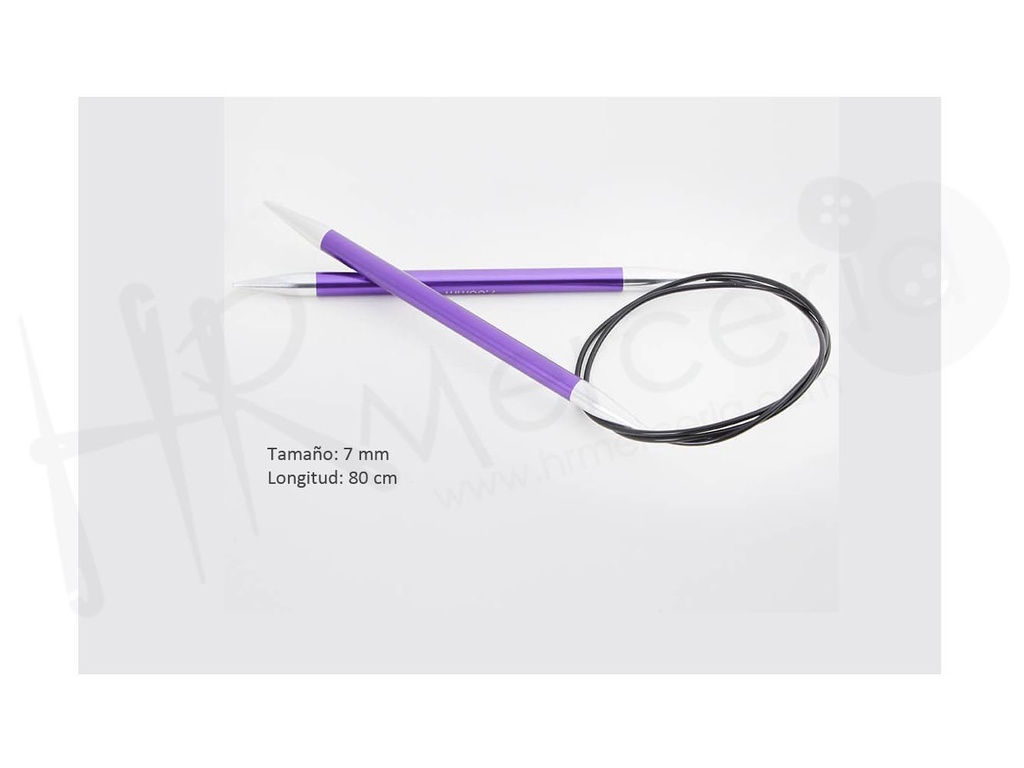 Aguja circular fija 80 cm 7.00 mm Zing- Knitpro