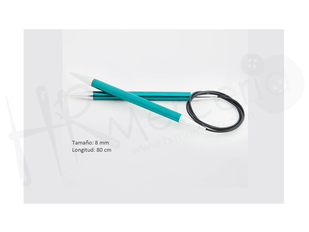 Aguja circular fija 80 cm 8.00 mm Zing- Knitpro