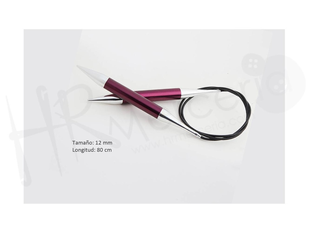Aguja circular fija 80 cm 12.00 mm Zing- Knitpro