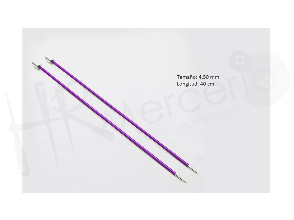 Aguja punta unica 40 cm 4.50 mm Zing - Knitpro