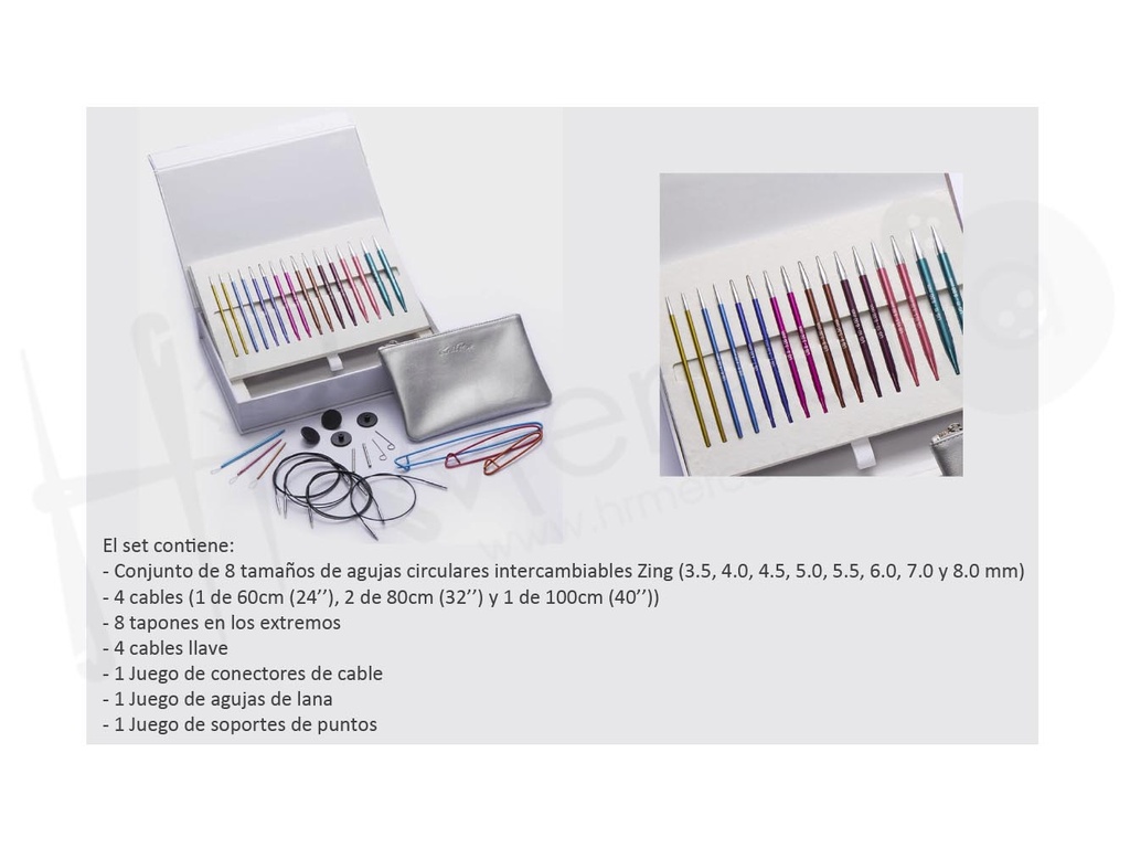 Set Agujas circulares intercambiables Zing - Knitpro