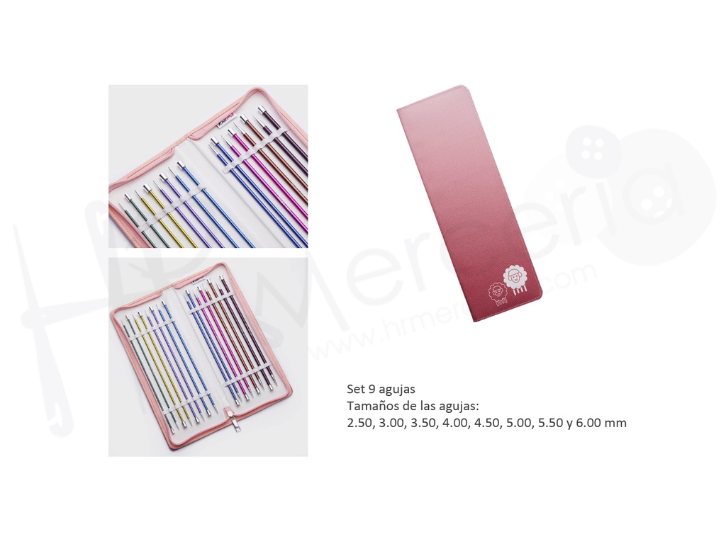 Set Agujas punta unica 40 cm Zing- Knitpro