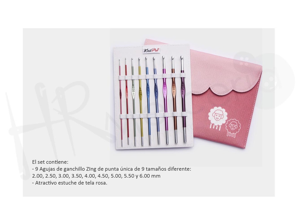 Set Aguja ganchillo punta unica Zing - knitpro