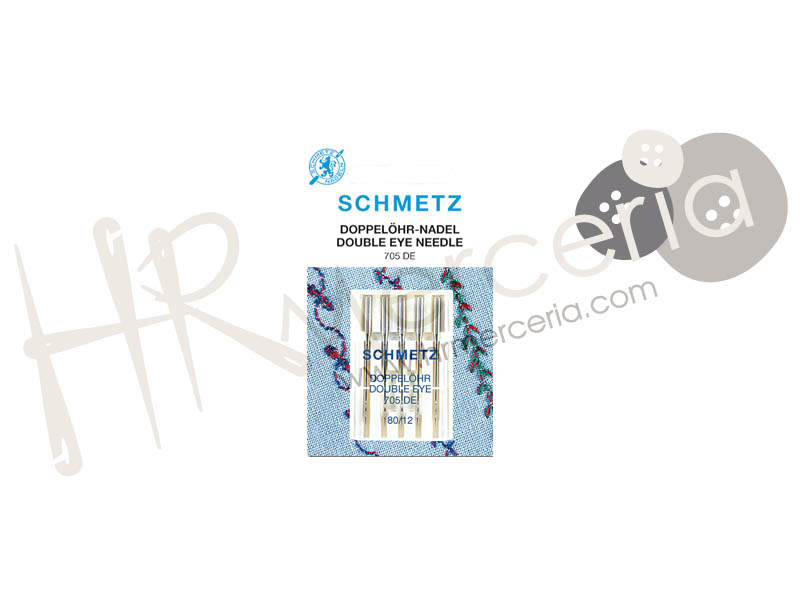 Aguja doble ojo 705 DE T/P  Schmetz 5 pz.