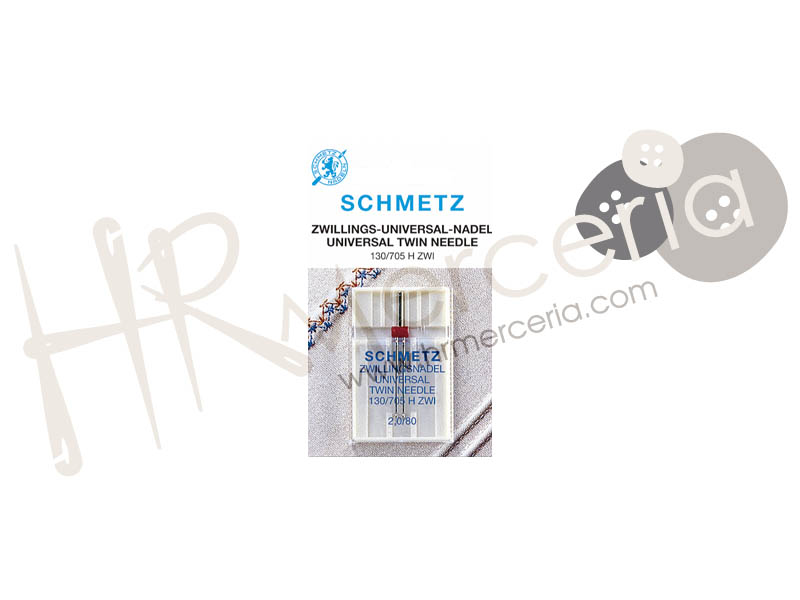 Aguja gemela 130/705 H ZWI Nº2,0/80 GEMEYCL Schmetz 1 pz.
