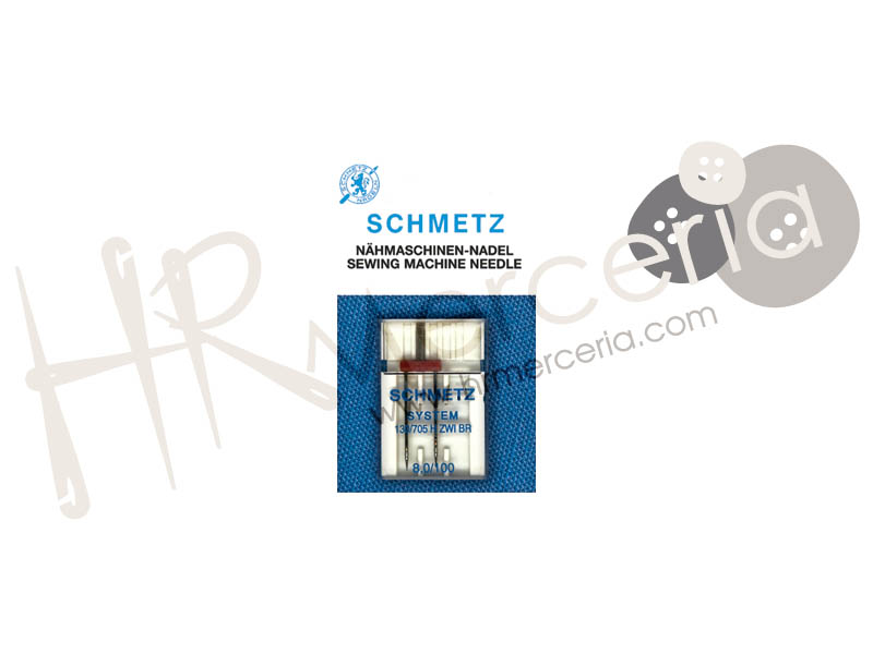 Aguja gemela 130/705 ZWI BR Nº8,0/100 GE80YCL Schmetz 1 pz.