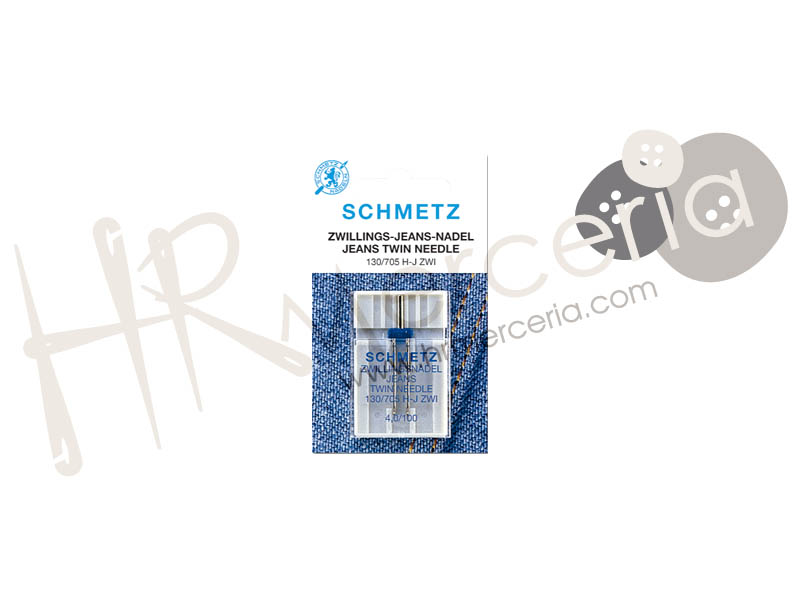 Aguja gemela jeans Nº4,0/100 GEJEYCL Schmetz 1 pz.