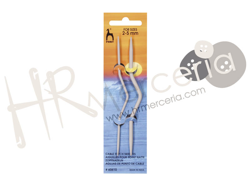 Aguja trenzar aluminio 12,5 cm 60610 Pony 2pz.
