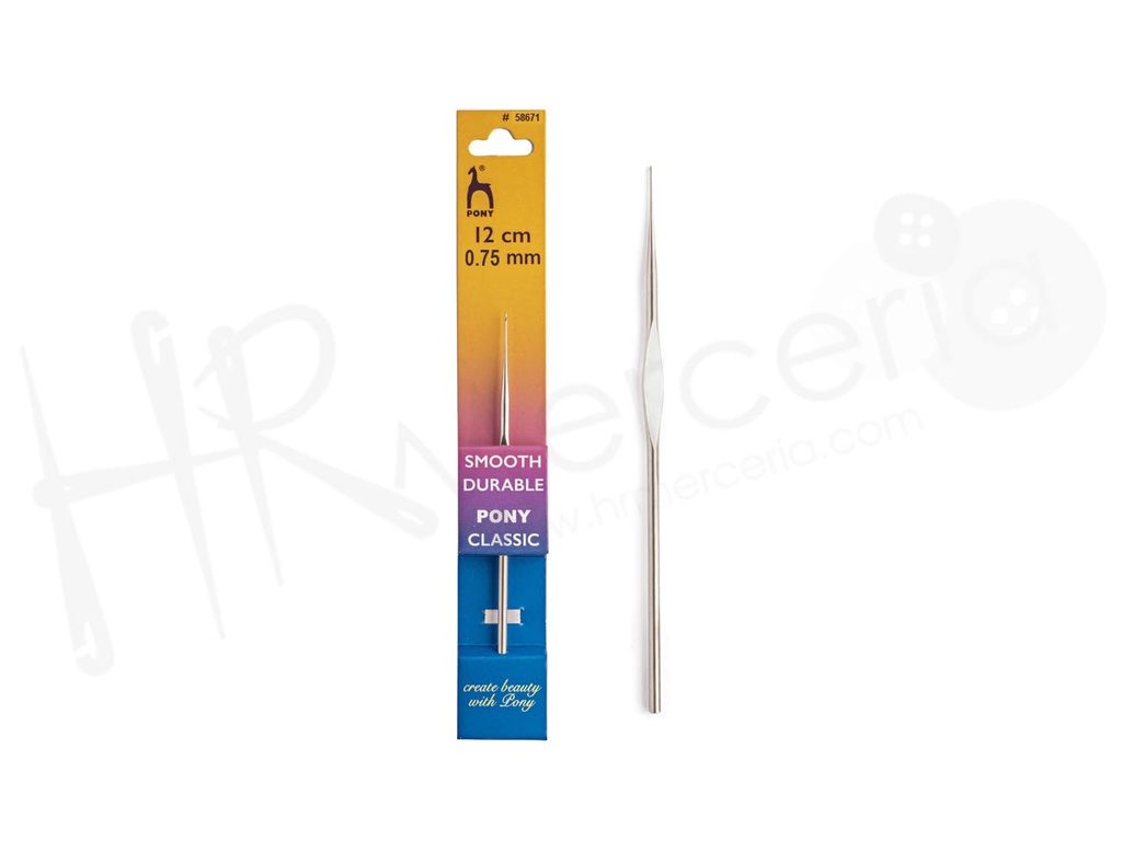 Aguja ganchillo acero 0,75 mm 58671 Pony