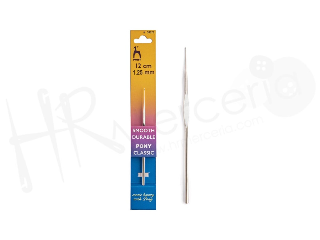 Aguja ganchillo acero 1,25 mm 58673 Pony