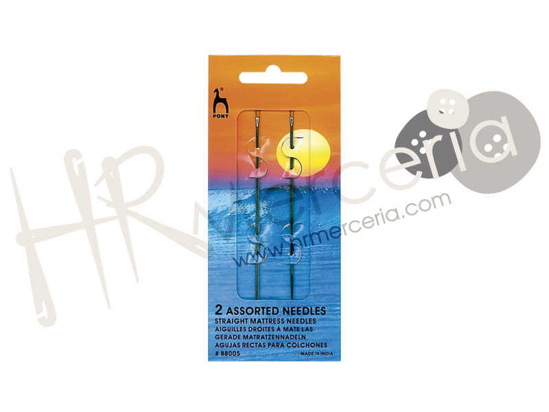 Aguja recta colchones Nº4-5 Pony 2 pz.