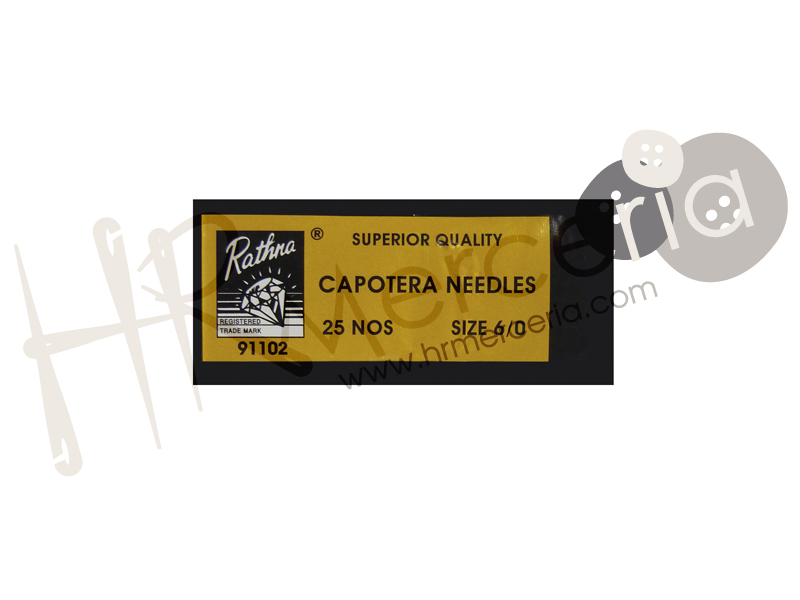 Aguja capotera Nº6/0 Pony 25 pz.