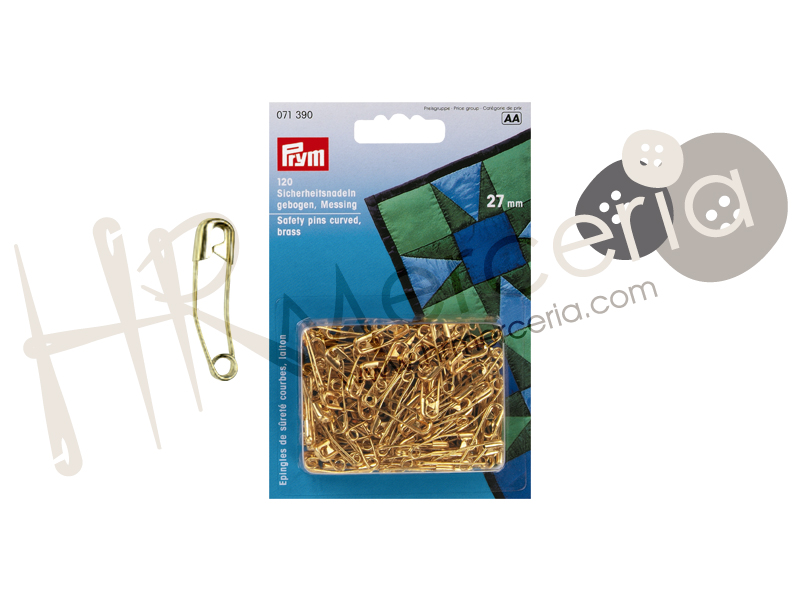 Imperdible curvado latón dorado Nº 1 Prym 120 pz.