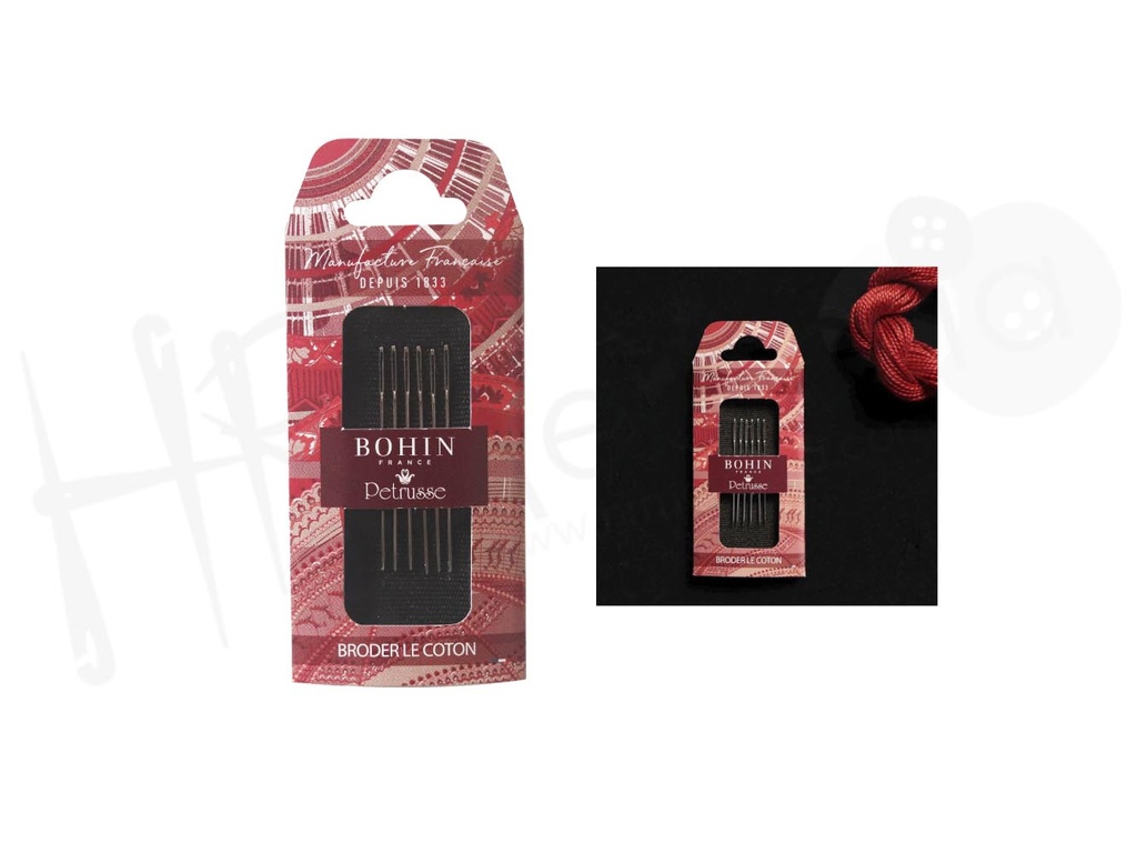 Aguja A42F para bordar algodon Nº 26 Bohin 6 pz
