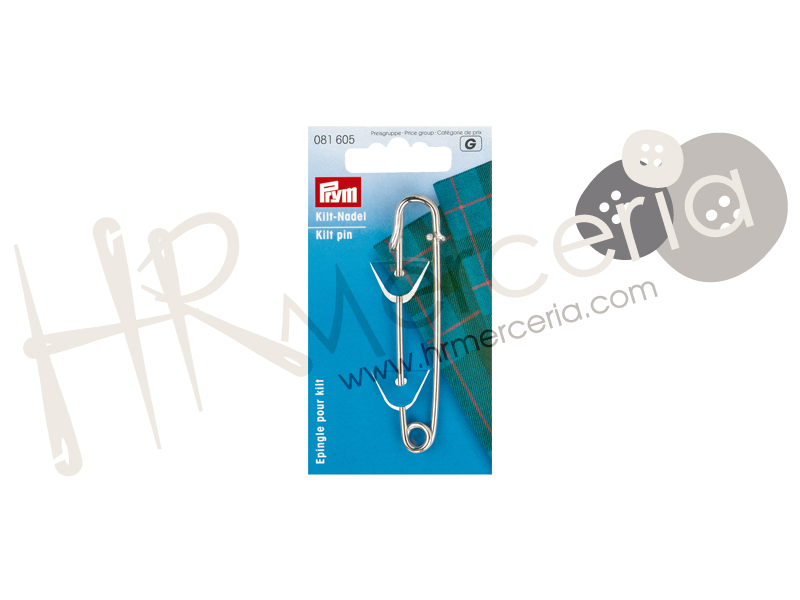Imperdible hierro para falda color plateado Prym