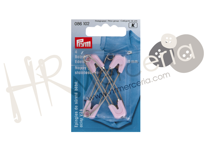 Imperdible bebe seguridad rosa Prym 4 pz.