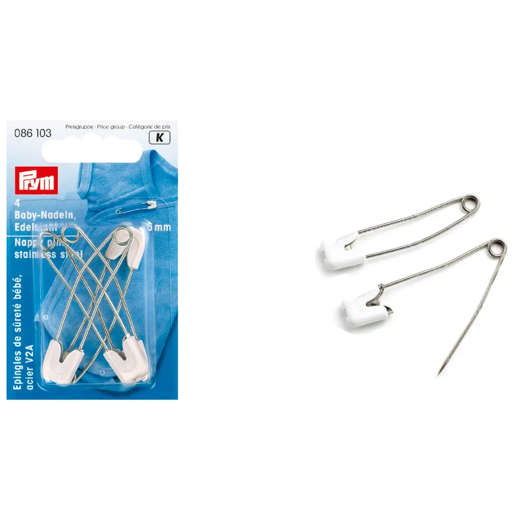 Imperdible bebe seguridad blanco Prym 4 pz.