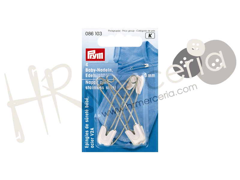 Imperdible bebe seguridad blanco Prym 4 pz.
