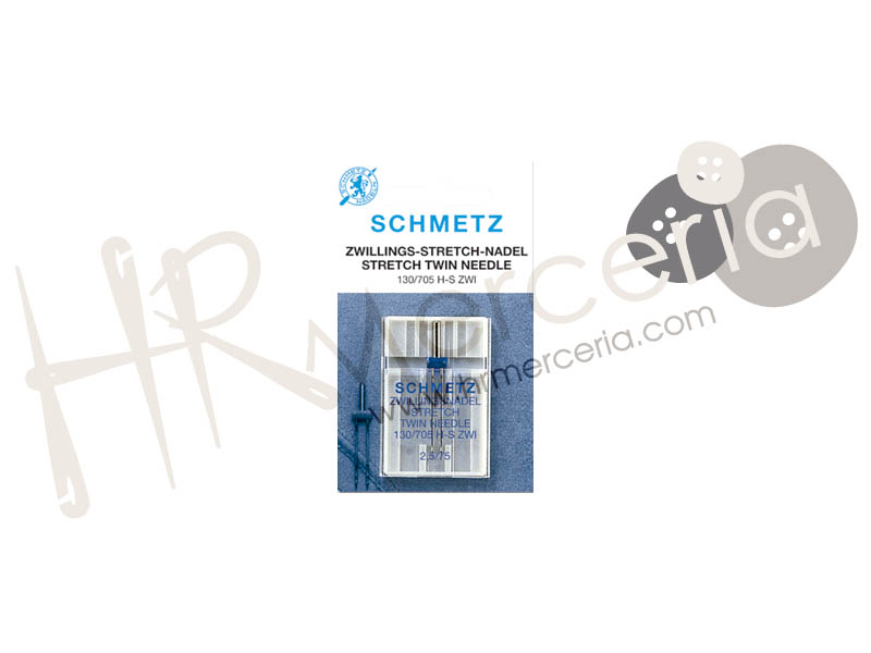 Aguja gemela 130/705 H-S ZW stretch Nº2,5/75 Schmetz 1 pz.