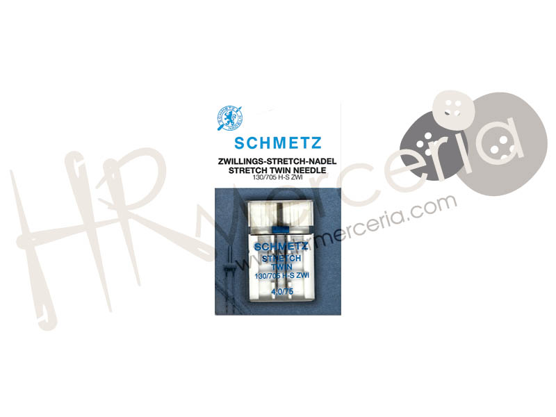 Aguja gemela 130/705 H-S ZWI stretch Nº4,0/75 Schmetz 1 pz.
