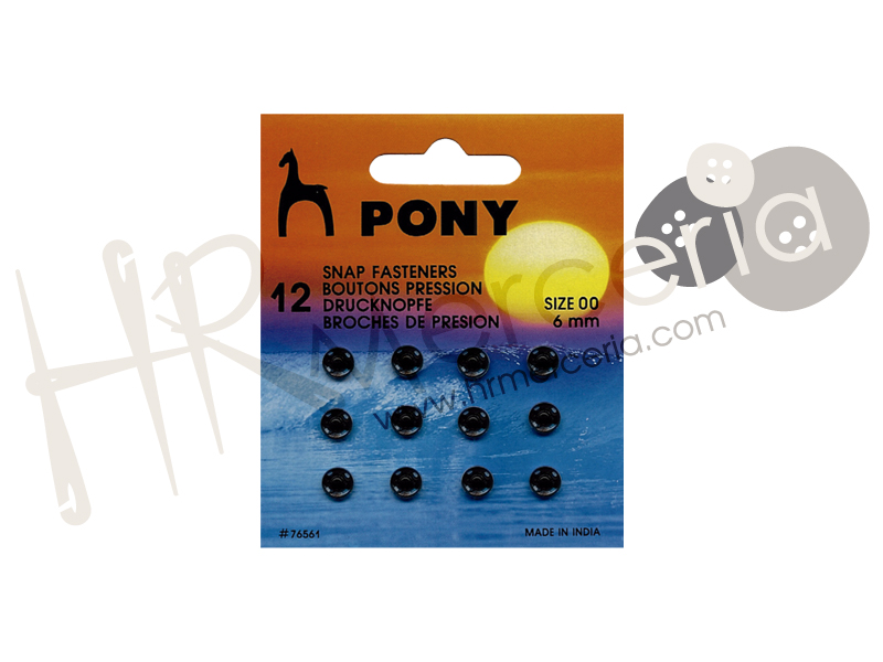 Broche presion latón color negro Nº 00