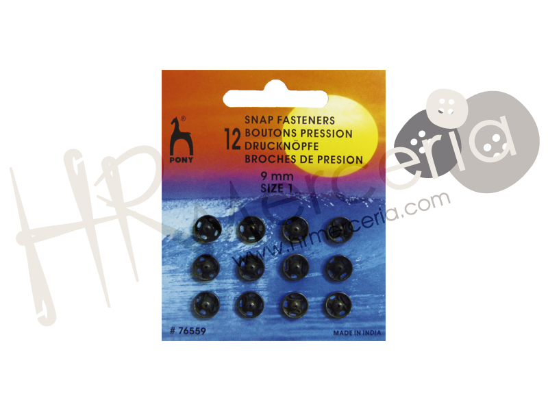 Broche presion latón color negro Nº 1