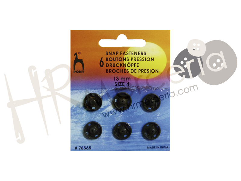 Broche presion latón color negro Nº 4