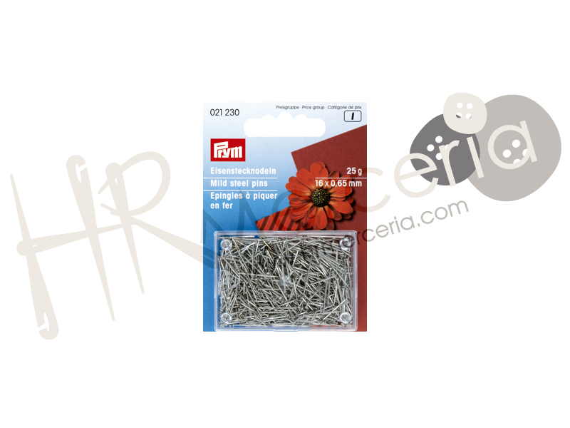 Alfiler hierro Prym 25 gr. largo 16mm.