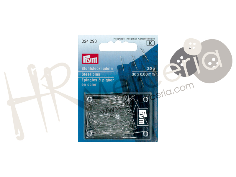 Alfiler acero niquelado Nº6 Prym 20 gr.
