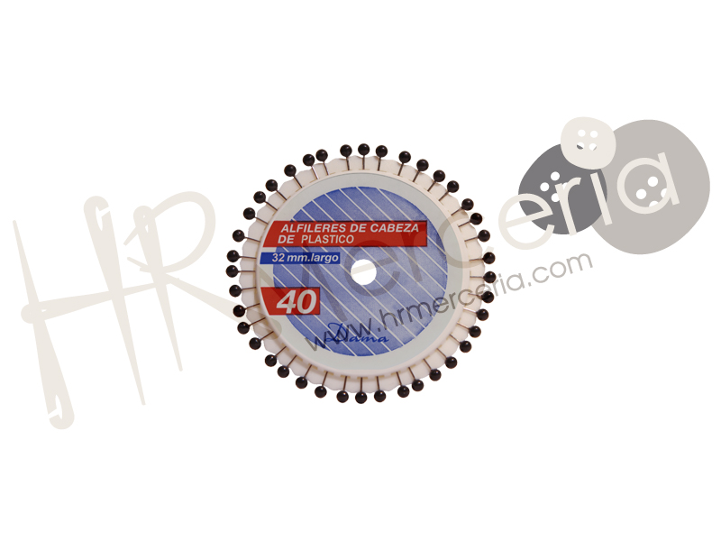 Alfiler cabeza plastico negro 193N Dama