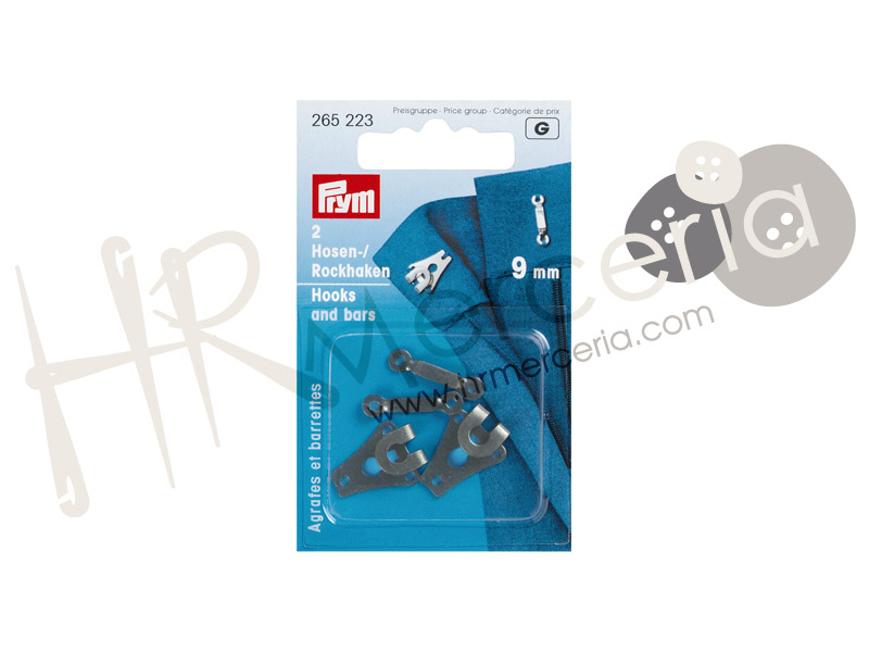Corchete acero pantalon falda 9 mm negro