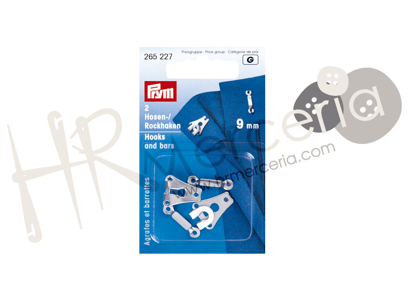 Corchete acero pantalon falda 9 mm plata