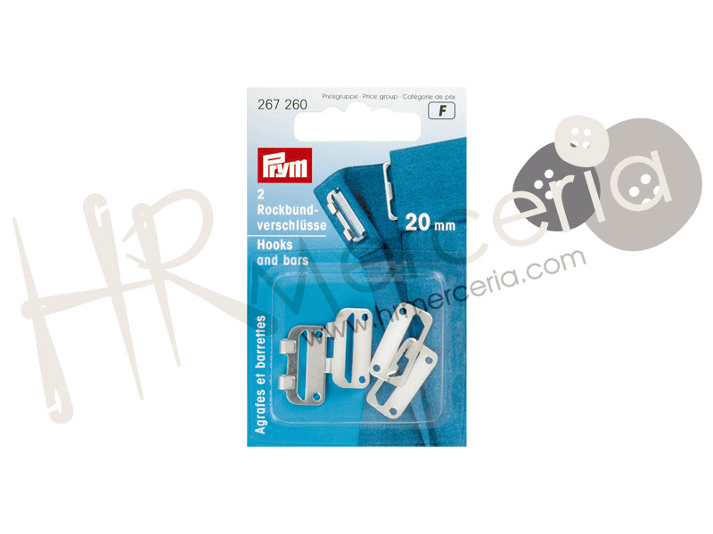 Corchete acero pantalon falda 20 mm plata