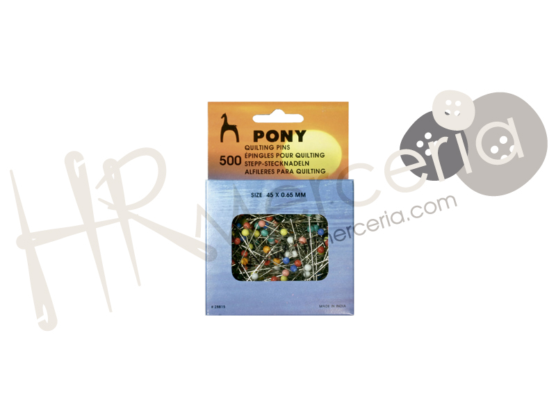Alfiler cabeza plastico colores 28815 Pony 500 pz.