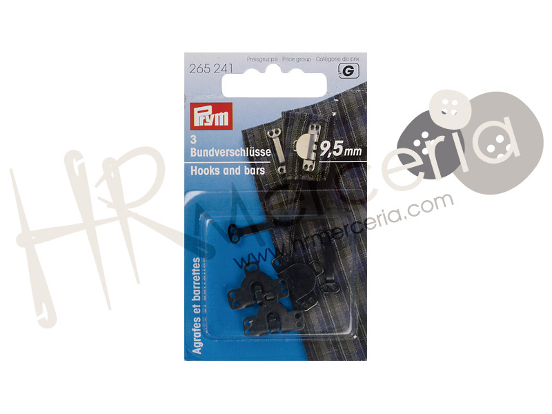 Corchete latón pantalon falda 9,5 mm negro