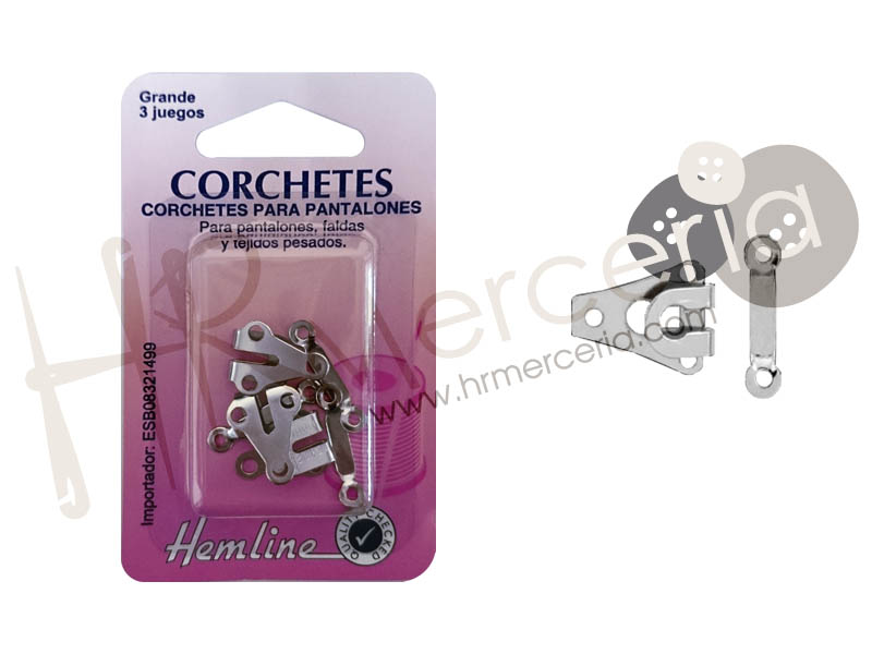 Corchete pantalon falda grande niquel