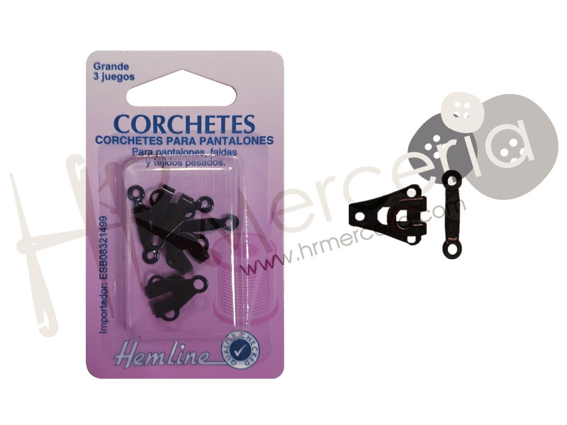 Corchete pantalon falda grande negro