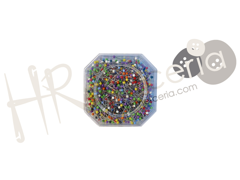 Alfiler cabeza plastico colores Jabali 500 pz.
