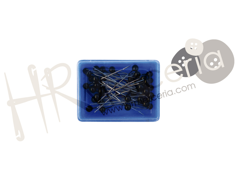 Alfiler acero inox cabeza plastico negro PN Jabali