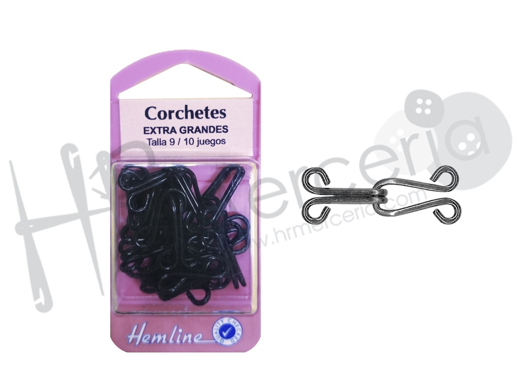 Corchete extra grande niquel Hemline 10 juegos