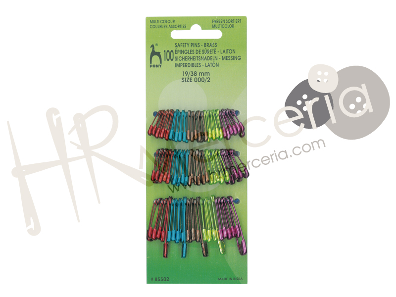 Imperdible laton tamaño y color surtido 100 pz